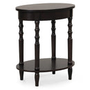 Oval Side Table with Storage Shelf and Wood Legs by LJGDeals