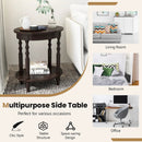 Oval Side Table with Storage Shelf and Wood Legs by DirectDeals
