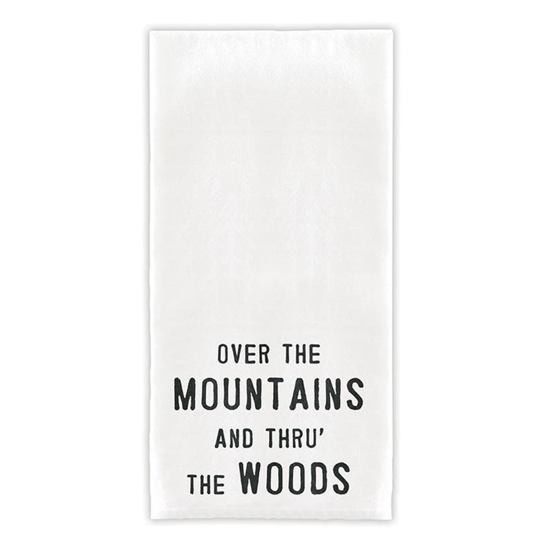 Over The Mountains Tea Towel Thirsty Boy Dish Towel | Cotton Flour Sack Kitchen Towel | 30" x 30"