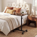 Adjustable Overbed Table with Rolling Wheels - Walnut by DirectDeals
