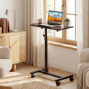 Adjustable Overbed Table with Rolling Wheels - Walnut by LJGDeals