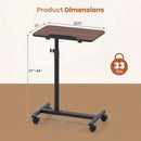 Adjustable Overbed Table with Rolling Wheels - Walnut by DirectDeals