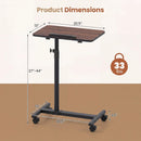Adjustable Overbed Table with Rolling Wheels - Walnut by LJGDeals
