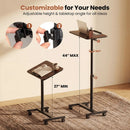 Adjustable Overbed Table with Rolling Wheels - Walnut by LJGDeals