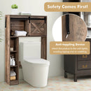4-Tier Over The Toilet Storage Cabinet with Sliding Barn Door and Storage Shelves by LJGDeals