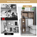 4-Tier Over The Toilet Storage Cabinet with Sliding Barn Door and Storage Shelves by LJGDeals