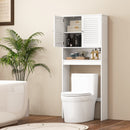 Over The Toilet Storage Cabinet with Double Doors and Adjustable Shelf