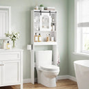 Over Toilet Storage Cabinet with Sliding Barn Door and Open Shelves for Bathroom by LJGDeals