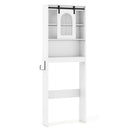 Over Toilet Storage Cabinet with Sliding Barn Door and Open Shelves for Bathroom by DirectDeals