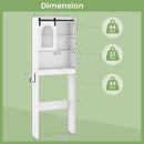 Over Toilet Storage Cabinet with Sliding Barn Door and Open Shelves for Bathroom by LJGDeals