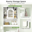 Over Toilet Storage Cabinet with Sliding Barn Door and Open Shelves for Bathroom by LJGDeals