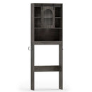 Over Toilet Storage Cabinet with Sliding Barn Door and Open Shelves for Bathroom by LJGDeals