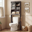 Over Toilet Storage Cabinet with Sliding Barn Door and Open Shelves for Bathroom by LJGDeals