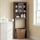 Over Toilet Storage Cabinet with Sliding Barn Door and Open Shelves for Bathroom by LJGDeals