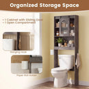 Over Toilet Storage Cabinet with Sliding Barn Door and Open Shelves for Bathroom by LJGDeals