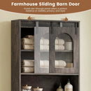 Over Toilet Storage Cabinet with Sliding Barn Door and Open Shelves for Bathroom by LJGDeals