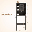 Over Toilet Storage Cabinet with Sliding Barn Door and Open Shelves for Bathroom by LJGDeals