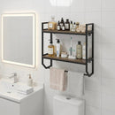 Over the Toilet Wall Mounted Shelf with Towel Bar - Gray by LJGDeals