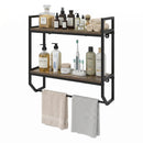 Over the Toilet Wall Mounted Shelf with Towel Bar - Gray by LJGDeals