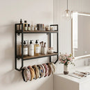 Over the Toilet Wall Mounted Shelf with Towel Bar - Gray by LJGDeals