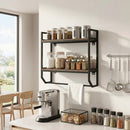 Over the Toilet Wall Mounted Shelf with Towel Bar - Gray by LJGDeals