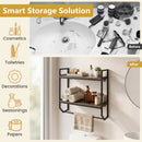 Over the Toilet Wall Mounted Shelf with Towel Bar - Gray by LJGDeals