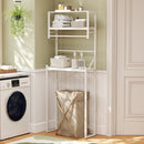 Over the Toilet Storage Rack 3-Tier Over Toilet Bathroom Organizer with Towel Holder-White by LJGDeals
