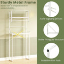 Over the Toilet Storage Rack 3-Tier Over Toilet Bathroom Organizer with Towel Holder-White by LJGDeals