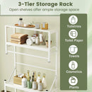 Over the Toilet Storage Rack 3-Tier Over Toilet Bathroom Organizer with Towel Holder-White by LJGDeals
