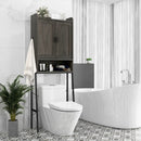 Over the Toilet Storage Cabinet Space Saver Organizer with Double Doors-Gray by DirectDeals
