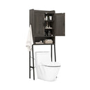 Over the Toilet Storage Cabinet Space Saver Organizer with Double Doors-Gray by DirectDeals