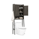 Over the Toilet Storage Cabinet Space Saver Organizer with Double Doors-Gray by LJGDeals