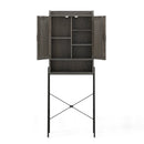 Over the Toilet Storage Cabinet Space Saver Organizer with Double Doors-Gray by LJGDeals