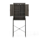 Over the Toilet Storage Cabinet Space Saver Organizer with Double Doors-Gray by DirectDeals