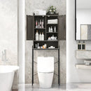 Over the Toilet Storage Cabinet Space Saver Organizer with Double Doors-Gray by LJGDeals