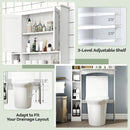 Over the Toilet Storage Cabinet with Adjustable Shelf and Bottom Bar-White
