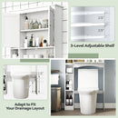 Over the Toilet Storage Cabinet with Adjustable Shelf and Bottom Bar-White