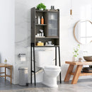 Over the Toilet Storage Cabinet with Sliding Acrylic Door and Adjustable Shelves-Gray by LJGDeals