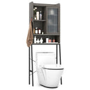 Over the Toilet Storage Cabinet with Sliding Acrylic Door and Adjustable Shelves-Gray by LJGDeals