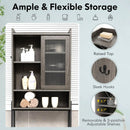 Over the Toilet Storage Cabinet with Sliding Acrylic Door and Adjustable Shelves-Gray by LJGDeals