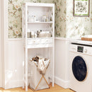 Over the Toilet Storage Rack Tall with Drawers Shelves and Adjustable Bottom Bar