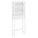 Over the Toilet Storage Rack Tall with Drawers Shelves and Adjustable Bottom Bar