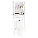 Over the Toilet Storage Rack Tall with Drawers Shelves and Adjustable Bottom Bar