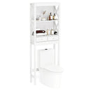 Over the Toilet Storage Rack Tall with Drawers Shelves and Adjustable Bottom Bar by LJGDeals