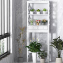 Over the Toilet Storage Rack Tall with Drawers Shelves and Adjustable Bottom Bar