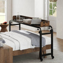 Overbed Desk with Wheels Queen Size Mobile Bed Desk with Adjustable Height-Brown by LJGDeals