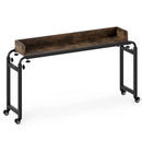 Overbed Desk with Wheels Queen Size Mobile Bed Desk with Adjustable Height-Brown by LJGDeals