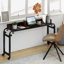 Overbed Desk with Wheels Queen Size Mobile Bed Desk with Adjustable Height-Brown by LJGDeals