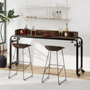 Overbed Desk with Wheels Queen Size Mobile Bed Desk with Adjustable Height-Brown by LJGDeals