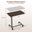 Overbed Table with Lockable Wheels and Adjustable Height by LJGDeals